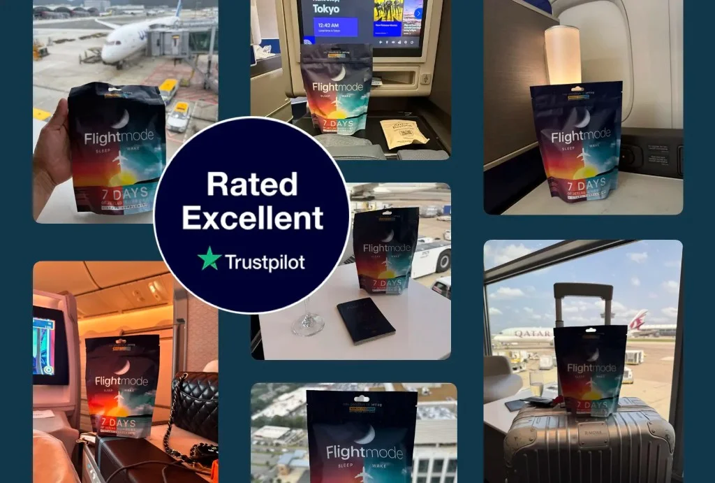 Flightmode in travel settings with Rated Excellent on Trustpilot